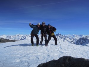 Au sommet de l’Aiguille de Peclet avec les potes!